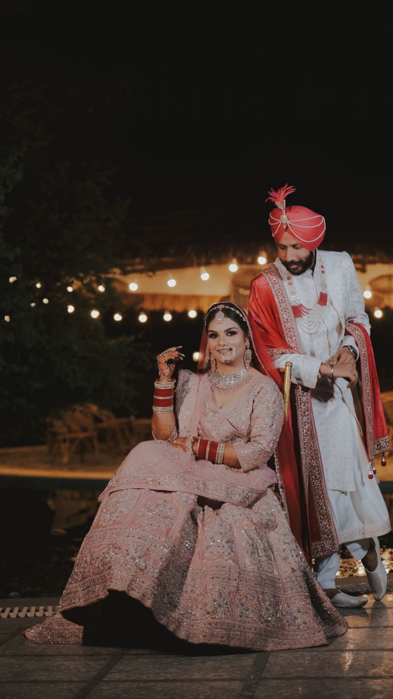 Traditional Indian wedding ceremony shot of Rajveer and Rajshree